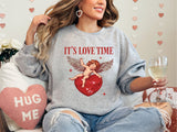 It's Love Time Sweatshirt, Cupid Valentine T-Shirt, Valentine's Day Shirt