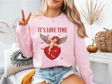 It's Love Time Sweatshirt, Cupid Valentine T-Shirt, Valentine's Day Shirt