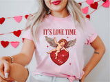 It's Love Time Sweatshirt, Cupid Valentine T-Shirt, Valentine's Day Shirt