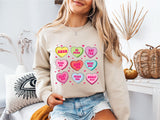 Valentine Hearts Sweatshirt, Valentine's Day T-Shirt, Conversation Hearts Tee
