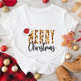 Merry Christmas Leopard Shirt, Retro Christmas Shirt