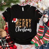 Merry Christmas Leopard Shirt, Retro Christmas Shirt