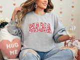 Mama Heart Valentines Day Shirt, Mom Valentines Sweatshirt, I Love Mama Shirt