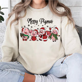 Merry Pigmas Sweatshirt, Christmas Pig Sweater