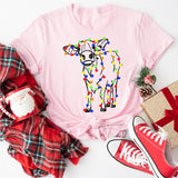 Cow and Christmas Lights Sweatshirt, Christmas Sweatshirt