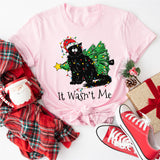 It Wasn't Me Cat Sweatshirt, Christmas Black Cat Sweatshirt