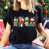 Christmas Coffee T-Shirt, Peppermint Iced Latte Tee