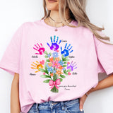 Custom Mom Handprint Shirt, Mom Kids Name Sweatshirt