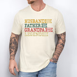 Husband Father Grandpa Legend Shirt, Grandfather Custom Dates Tees