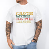 Husband Father Grandpa Legend Shirt, Grandfather Custom Dates Tees