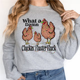 What A Damn Cluckin Fluster Fluck Christmas Lights Shirt