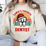 Santa's Favorite Dentist T-Shirt, Funny Christmas Dentist Shirt