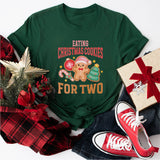 Eating Christmas Cookies For Two Shirt, Pregnant Xmas Shirt