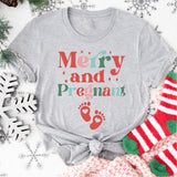 Merry and Pregnant T-Shirt, Pregnant Christmas Shirt