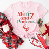 Merry and Pregnant T-Shirt, Pregnant Christmas Shirt