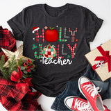 Holly Jolly Teacher Christmas Sweatshirt, Xmas Teacher Shirt