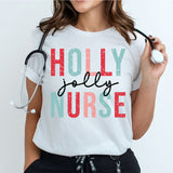 Holly Jolly Nurse Shirt, Nurse Christmas Shirt