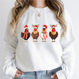 Christmas Chickens Sweatshirt, Christmas Farm Animals Shirts