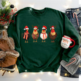 Christmas Chickens Sweatshirt, Christmas Farm Animals Shirts