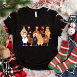 Christmas Farm Animals Shirts, Christmas Chickens Sweatshirt