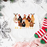 Christmas Farm Animals Shirts, Christmas Chickens Sweatshirt