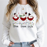 Snowman Drink Drank Drunk Shirt, Merry Christmas Funny Shirt