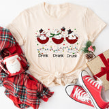 Snowman Drink Drank Drunk Shirt, Merry Christmas Funny Shirt