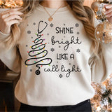 Shine Bright Like A Call Light Christmas Shirt, RN Christmas Sweatshirt