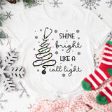 Shine Bright Like A Call Light Christmas Shirt, RN Christmas Sweatshirt