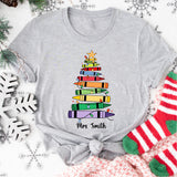 Custom Name Crayon Tree Christmas Shirt