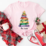 Custom Name Crayon Tree Christmas Shirt