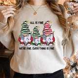 It's Fine We're Fine Everything Is Fine Gnome Christmas Shirt