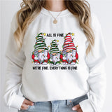 It's Fine We're Fine Everything Is Fine Gnome Christmas Shirt