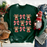 Christmas Bow And Highland Cow Shirt, Country Christmas Tees, Western Christmas shirt