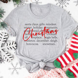 Christmas Words Sweatshirt, Womens Christmas Sweatshirt