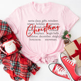 Christmas Words Sweatshirt, Womens Christmas Sweatshirt