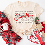 Christmas Words Sweatshirt, Womens Christmas Sweatshirt