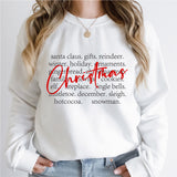 Christmas Words Sweatshirt, Womens Christmas Sweatshirt