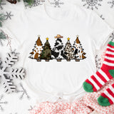 Cow Christmas Tree Shirt, Cow Lover Shirt, Western Christmas T-Shirt