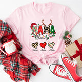 Christmas Mama Kids Name Shirt, Mama Claus Christmas Family Tee