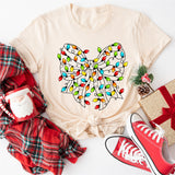 Christmas Ribbon Shirt, Christmas Light Bow Shirt, Christmas Coquette Shirt