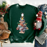 Book Christmas Tree T-Shirt, Book Lover Christmas Gift Shirt, Christmas Book Lover Shirt