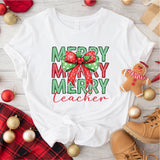 Merry Teacher Shirt, Christmas Teacher Shirt, Xmas School Shirt