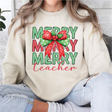 Merry Teacher Shirt, Christmas Teacher Shirt, Xmas School Shirt