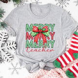 Merry Teacher Shirt, Christmas Teacher Shirt, Xmas School Shirt