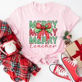 Merry Teacher Shirt, Christmas Teacher Shirt, Xmas School Shirt