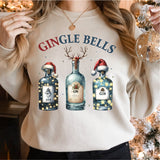 Christmas Gingle Bells Sweatshirt, Gin Lovers Drinking Sweater, christmas Party shirt