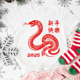 Year Of The Snake Happy Chinese 2025 New Year T-Shirt, Snake 2025 T-Shirt