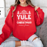 Merry Yule and Happy Solstice Christmas Sweatshirt, Winter Solstice Tee