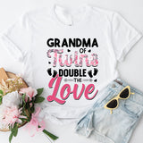 Grandma Of Twins Double The Love Shirt, Grandparents Day Shirt